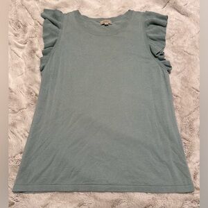 LOFT Ruffle Sleeve Knit Tank Top